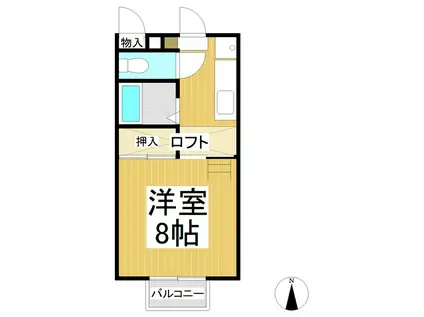 サンガーデン丹波島北館(1K/2階)の間取り写真