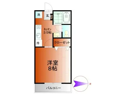 パレシオン(1K/3階)の間取り写真