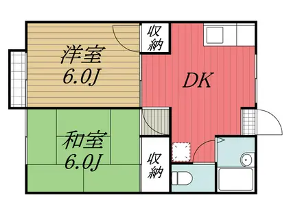 レピュート100-5(2DK/2階)の間取り写真