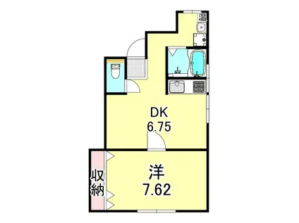 久保田ビル(1DK/2階)の間取り写真