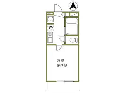 フラットイノカシラ(1K/2階)の間取り写真