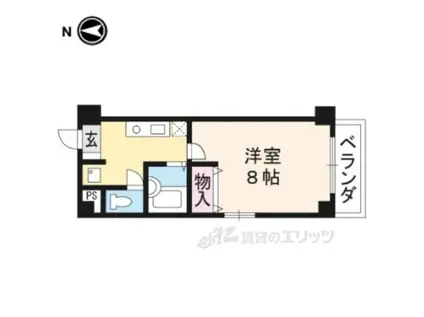 セードル北山(1K/3階)の間取り写真