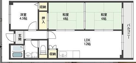 コーポヒルトップ(3LDK/2階)の間取り写真