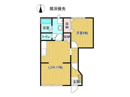 ソラーナ(1LDK/1階)の間取り写真