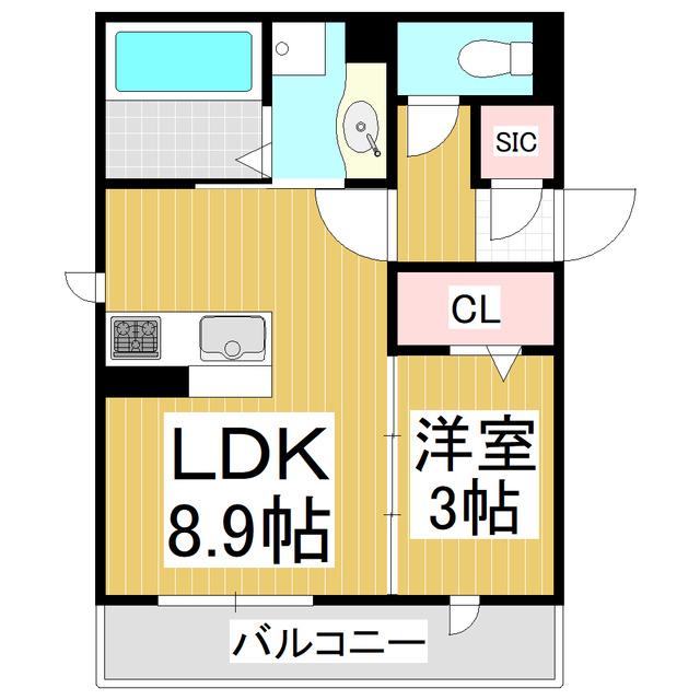 GRAND D-ROOM 島内新橋(1LDK/1階)の間取り写真