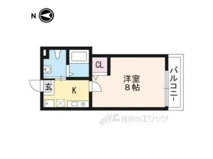 アークリード西陣(1K/2階)の間取り写真