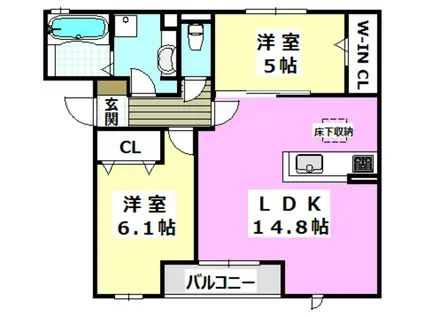 CITRON PLUME(2LDK/1階)の間取り写真