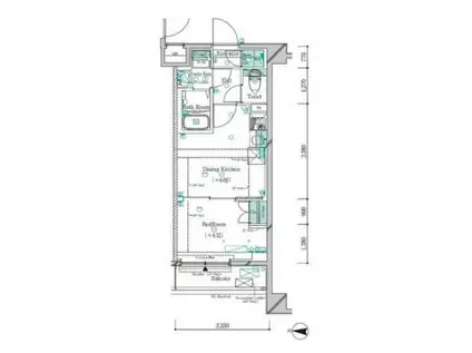 ガリシア新宿西落合II(1DK/4階)の間取り写真