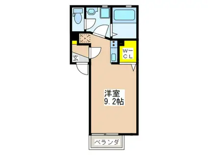 LA PORTE(ワンルーム/1階)の間取り写真