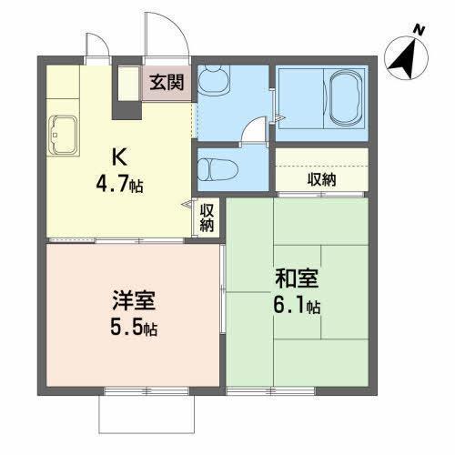 コモンシティYS B(2K/1階)の間取り写真