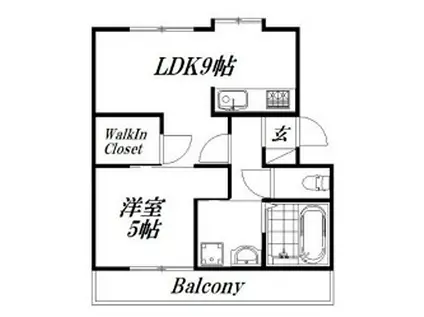 CECILIA(1LDK/2階)の間取り写真