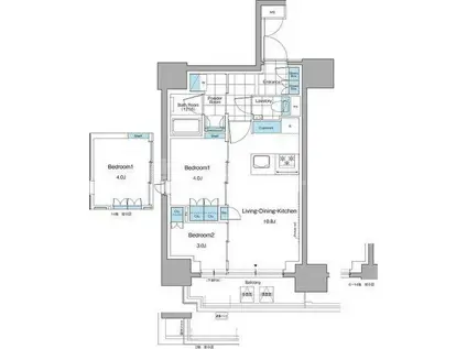 ルフォンプログレ本郷三丁目(2LDK/14階)の間取り写真
