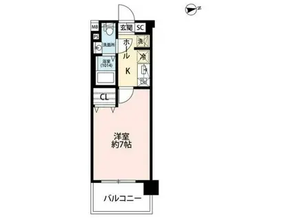 プレール・ドゥーク西川口II(1K/1階)の間取り写真