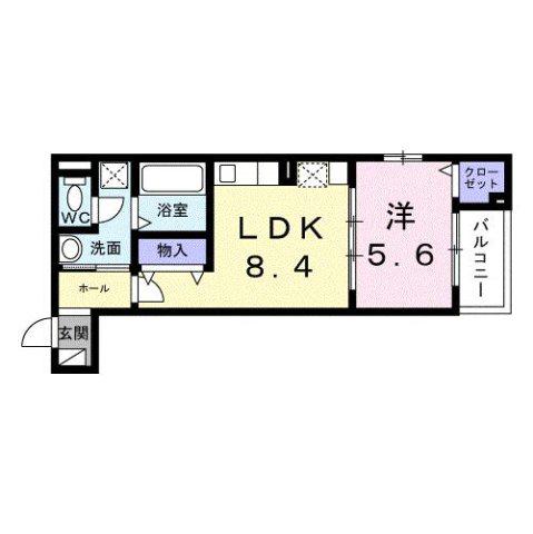 モンテリザイア紀和(1LDK/2階)の間取り写真