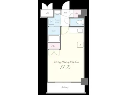 ヴィラレスト(ワンルーム/5階)の間取り写真