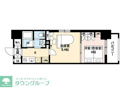 ミュージション川崎本町(2K/7階)の間取り写真