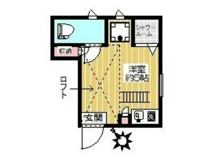 サークルハウス国分寺(ワンルーム/1階)の間取り写真