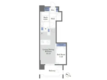 アマーブル神山町(1LDK/5階)の間取り写真