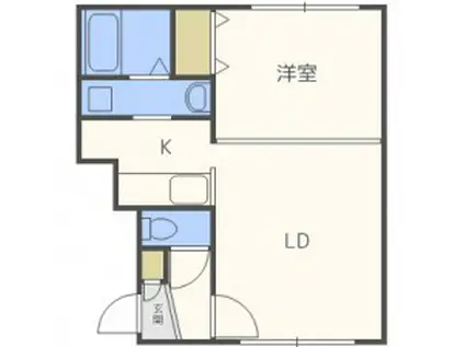 デザインキューブ(1LDK/1階)の間取り写真