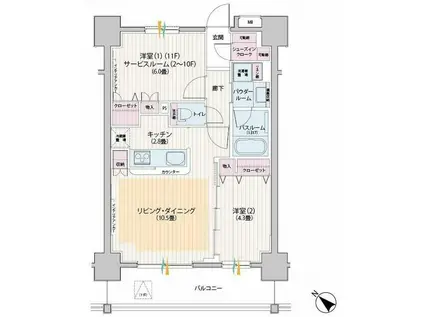 パレステージ神田(1SLDK/3階)の間取り写真