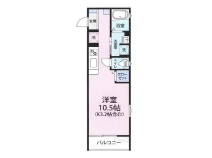 ルミナス長町(ワンルーム/2階)の間取り写真