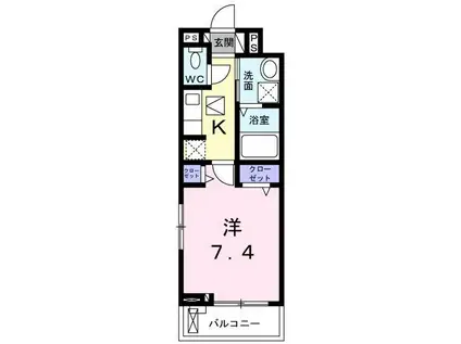 プレッソ 東加古川 II(1K/1階)の間取り写真