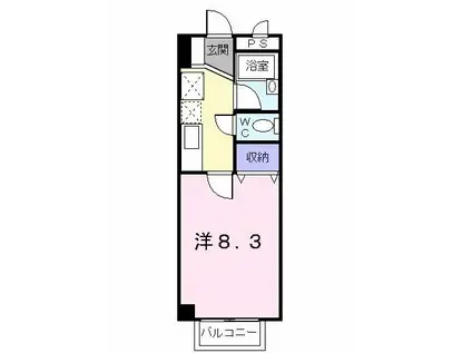 SUNRISE21(1K/2階)の間取り写真