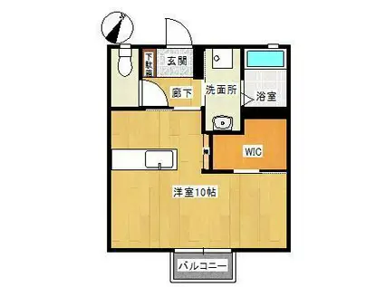 スクウェアー新田 N棟(ワンルーム/1階)の間取り写真