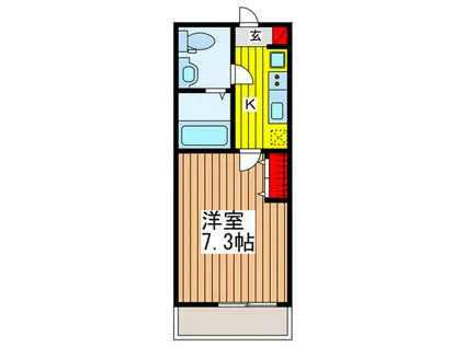 メッツァコート(1K/1階)の間取り写真