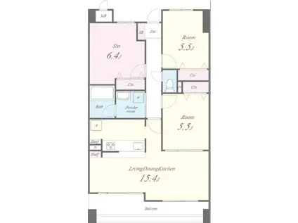 ルミナスベガ(3LDK/5階)の間取り写真