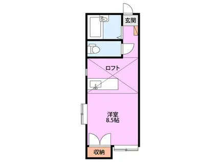 サンモリッツ高志(ワンルーム/2階)の間取り写真