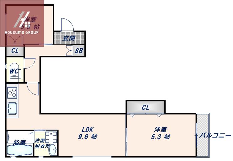 クリエオーレ中川西(2LDK/2階)の間取り写真