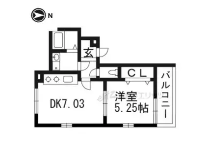 KTIレジデンス総持寺(1DK/2階)の間取り写真