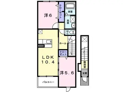 グランシャリオII(2LDK/2階)の間取り写真