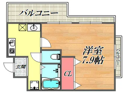 アネックス東塚口(1K/1階)の間取り写真