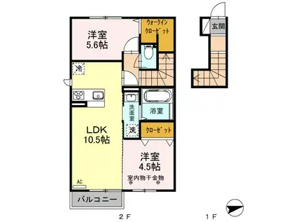 ブリックス(2LDK/2階)の間取り写真