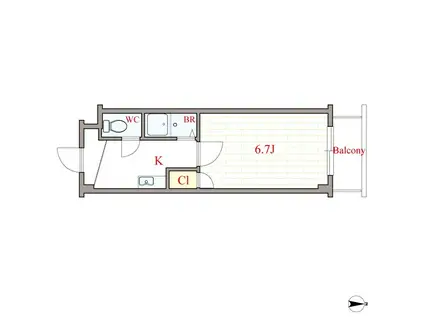 ベルフレージュ北堀江(1K/10階)の間取り写真