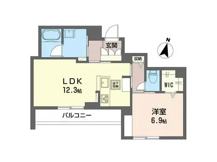 グレースゴンゲン(1LDK/1階)の間取り写真