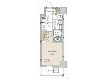 オープンブルーム川口(1K/11階)の間取り写真