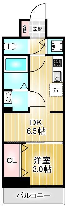 CREST TAPP名古屋山王(1DK/9階)の間取り写真