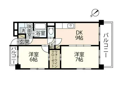グレイスコート仁保新町(2DK/3階)の間取り写真