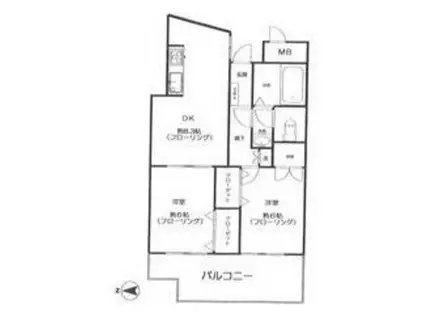 上高田四丁目団地1号棟(2DK/3階)の間取り写真