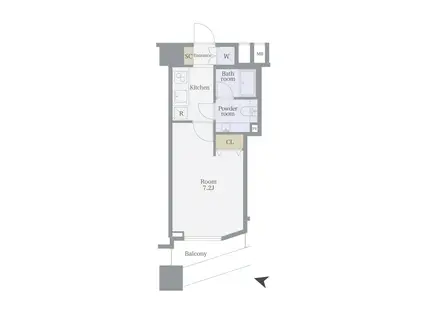 ファーストリアルタワー新宿(1K/16階)の間取り写真