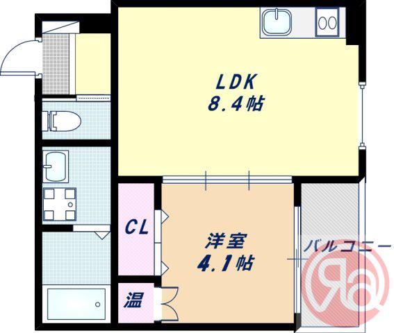 F ASECIA BECRUX (1LDK/1階)の間取り写真