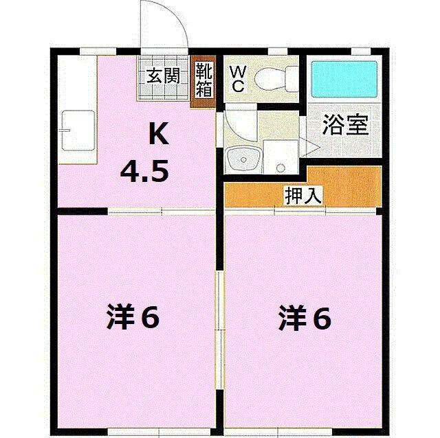 シティハイツAMAGAI(2K/1階)の間取り写真