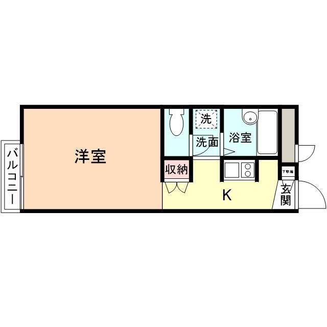 ヴィラージュ(1K/1階)の間取り写真