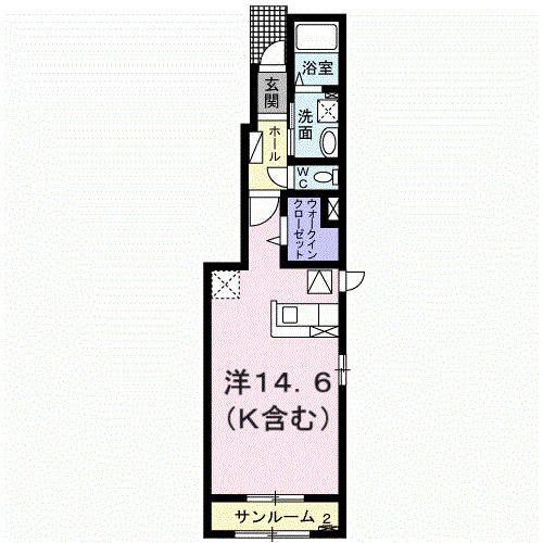 アトール(ワンルーム/1階)の間取り写真