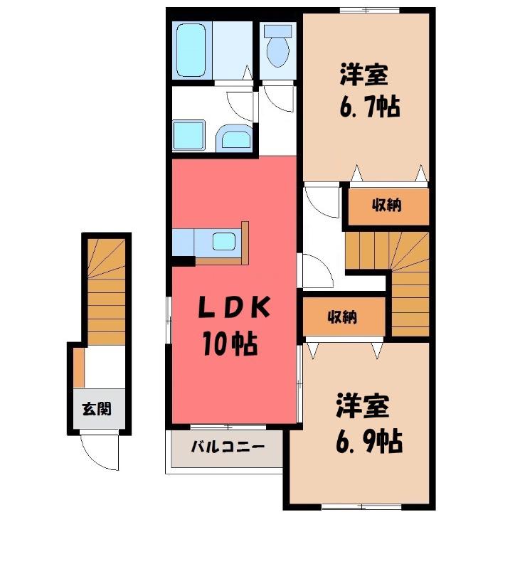 エストル―チェ(2LDK/2階)の間取り写真