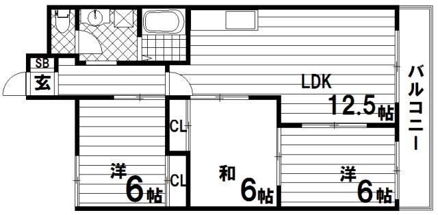 クレストコート(3LDK/1階)の間取り写真