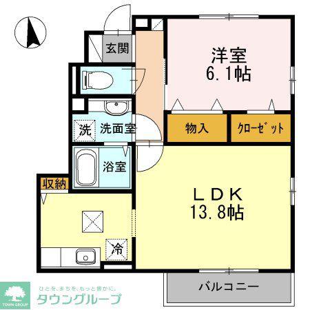 アスティア(1LDK/1階)の間取り写真